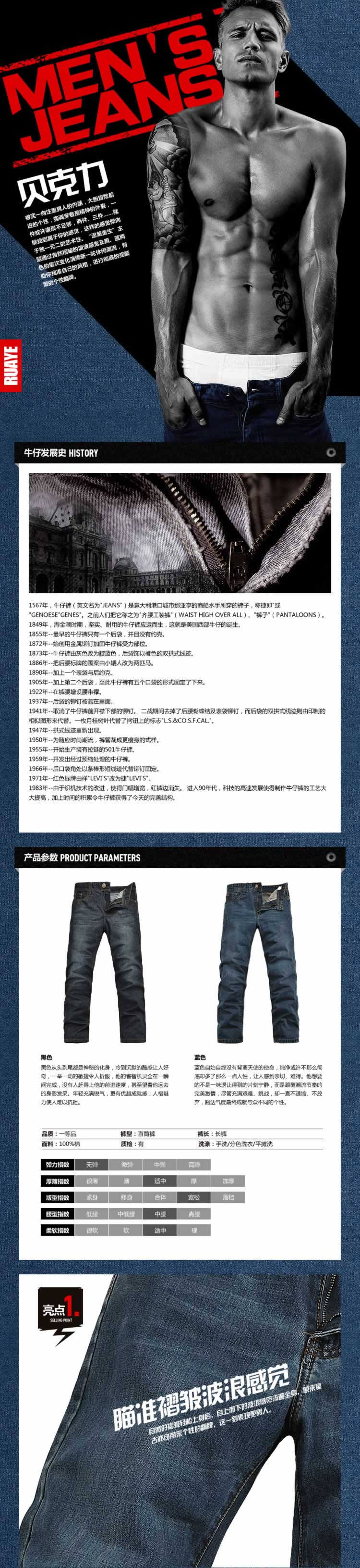 牛仔長(zhǎng)褲直筒褲男褲詳情