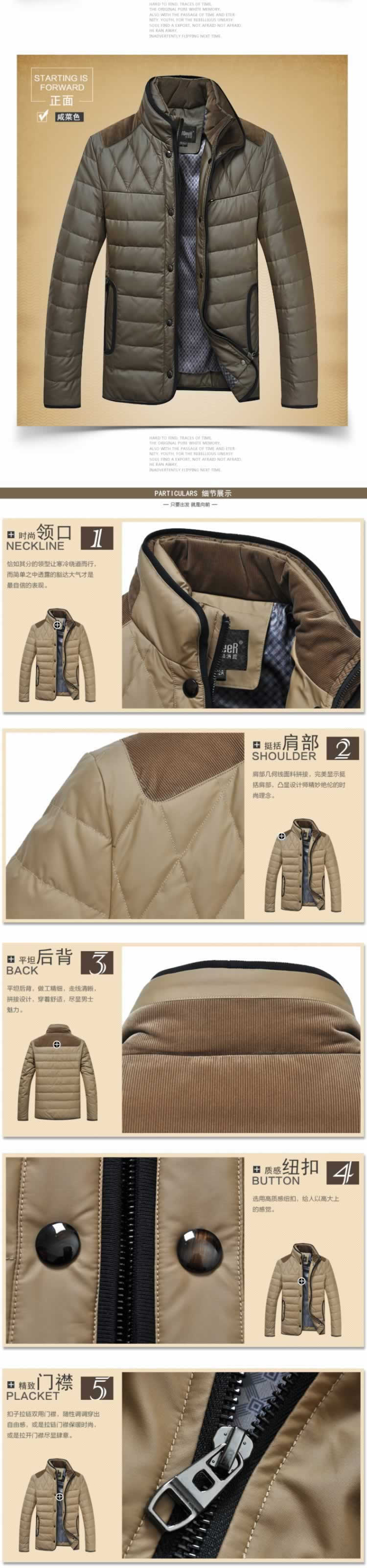 男款羽絨服男裝棉衣上裝詳情